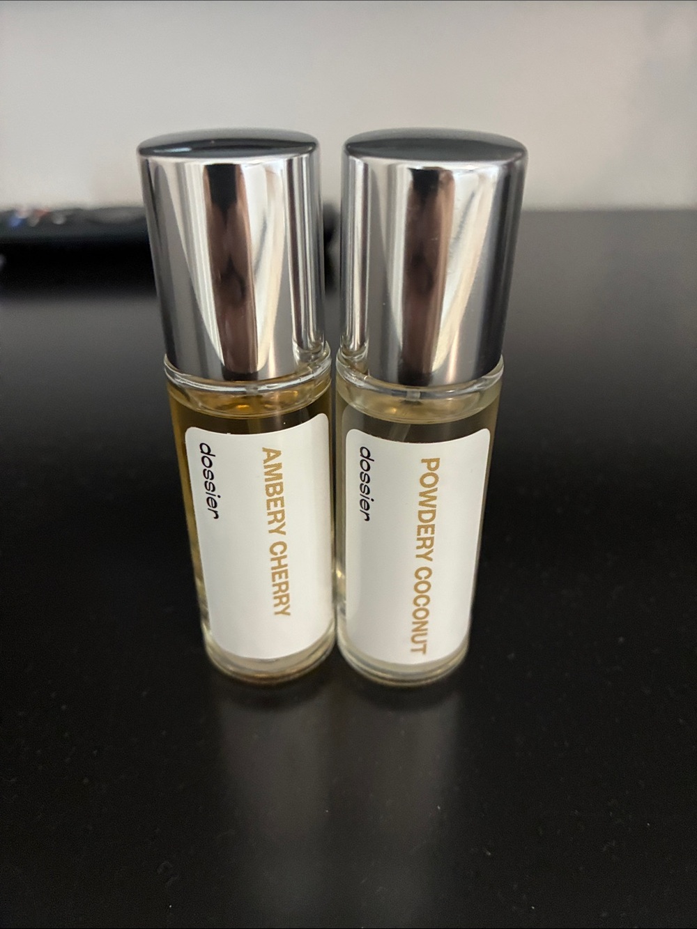 Dossier Amberly Cherry & Powdery Coconut Fragrance Roll-On Duo - Silver Cap